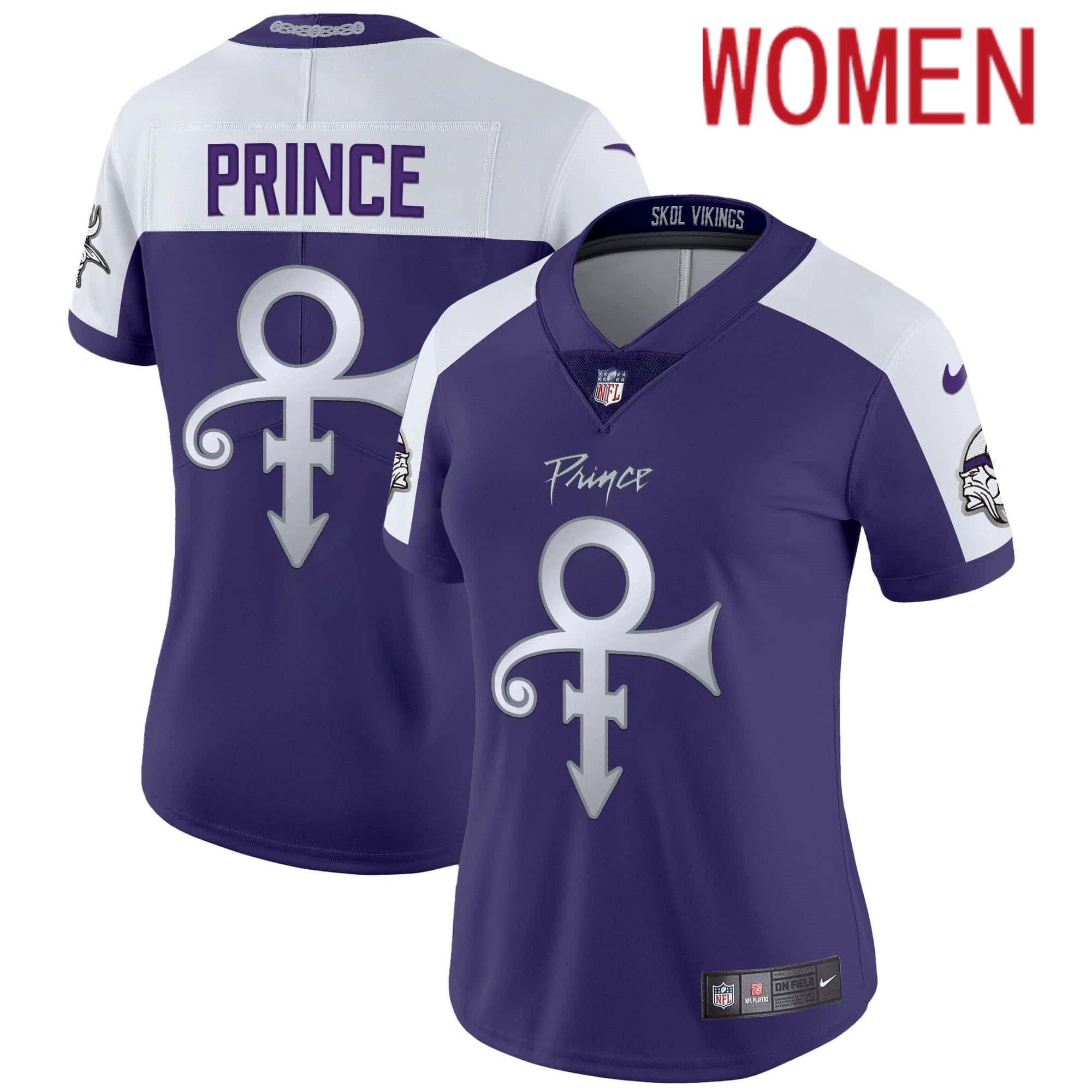 Women Minnesota Vikings Blank Purple 2024 Nike Prince Vapor Limited NFL Jersey->women nfl jersey->Women Jersey
